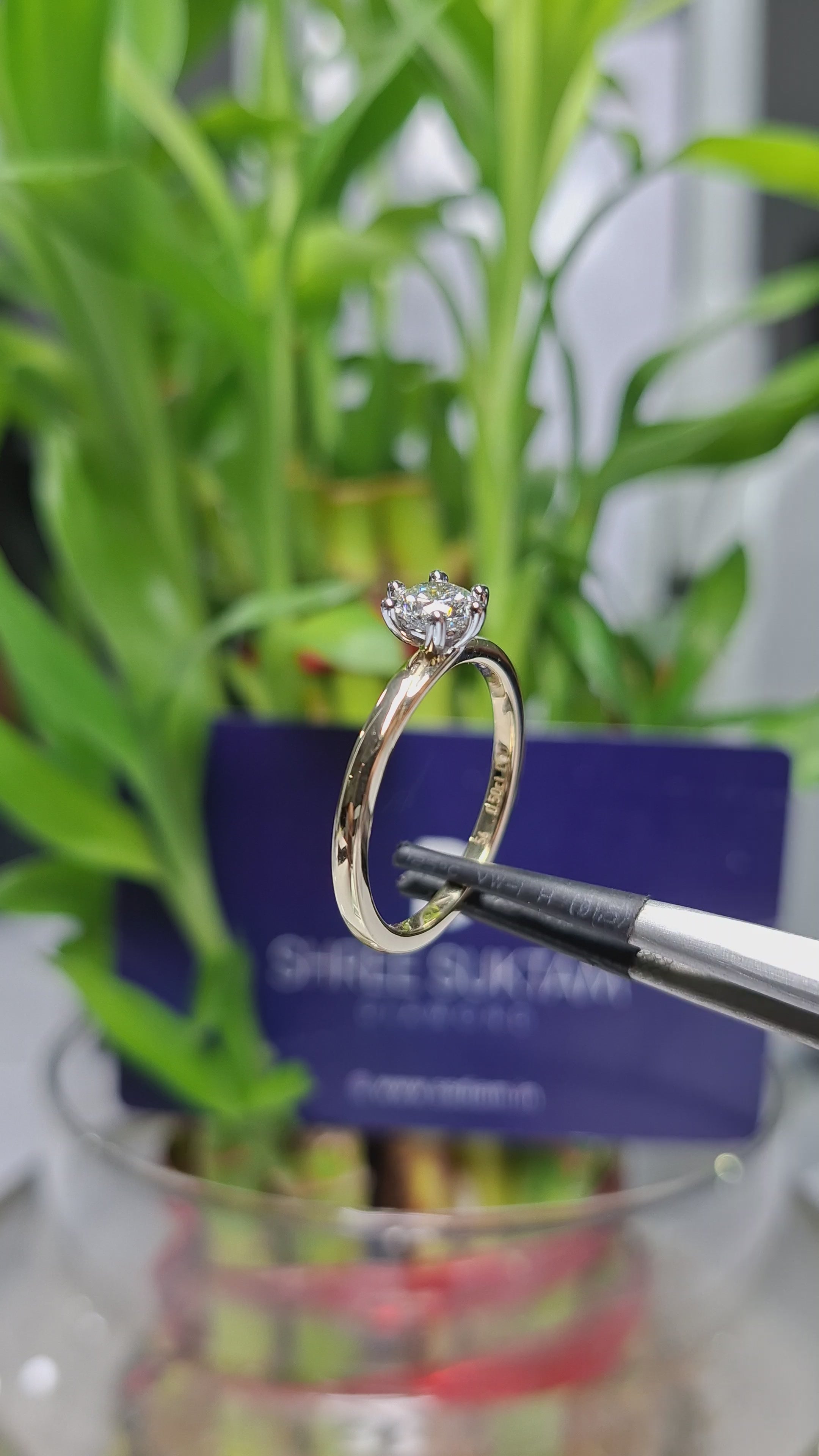 Classic Round Diamond Solitaire Ring Six Prong Diamond Ring Timeless Engagement Ring Handmade Gold Ring
