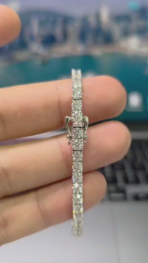Round Cut Lab Grown Diamond Tennis Bracelet Classic Diamond Tennis Bracelet Bridal Jewelry Anniversary Gift for Her Handmade jewelry