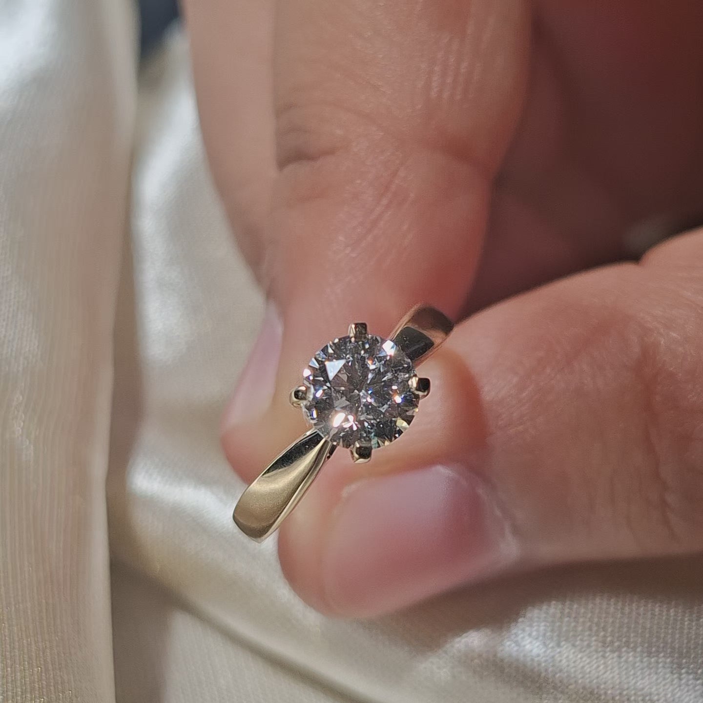 Round Lab Grown Solitaire Engagement Ring Handmade jewelry