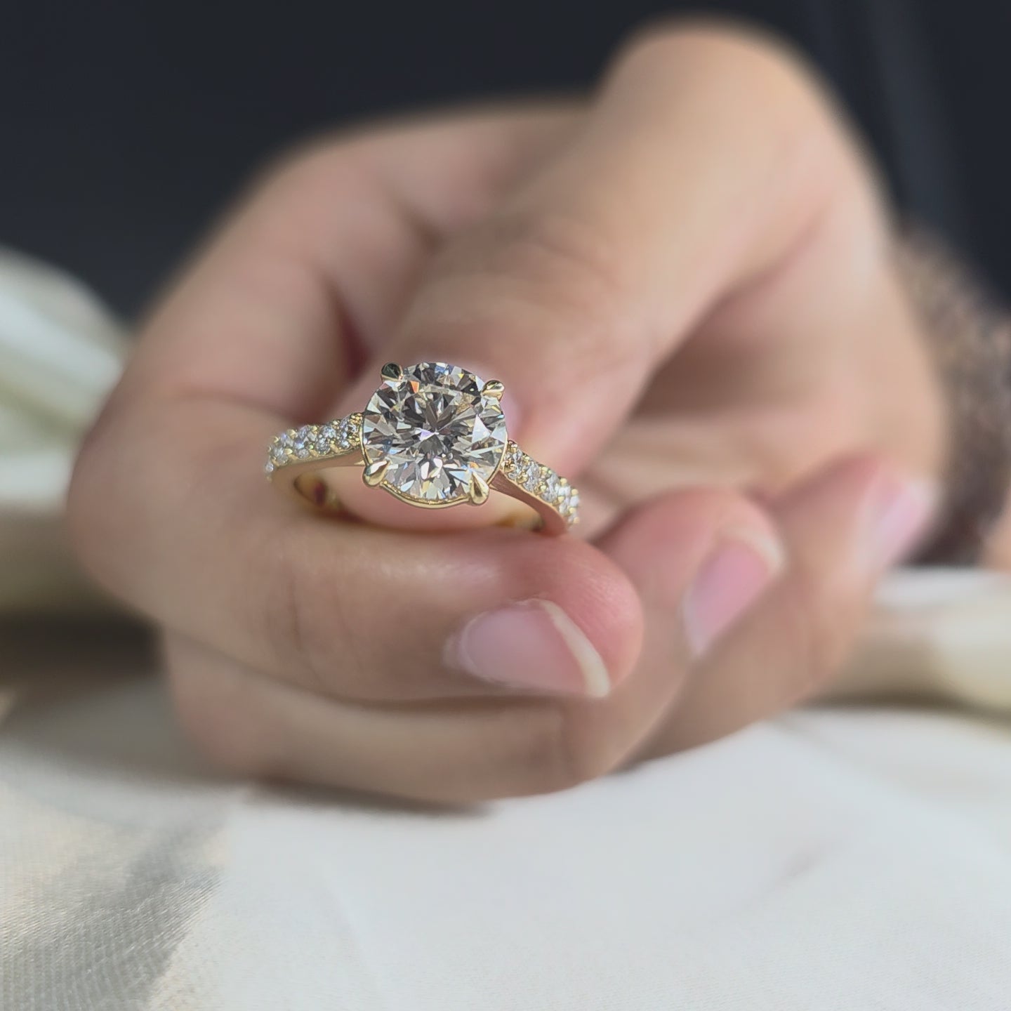 Round Lab Grown Diamond Engagement Ring Personalized Promise Ring