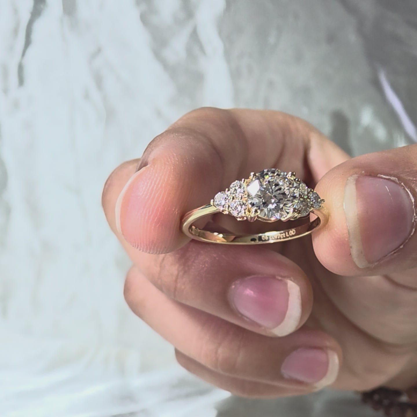 Round Lab Grown Diamond Engagement Ring Handmade Jewelry